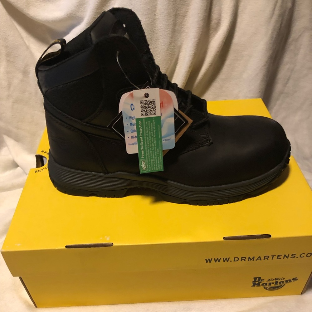 New Dr Martins black work boots